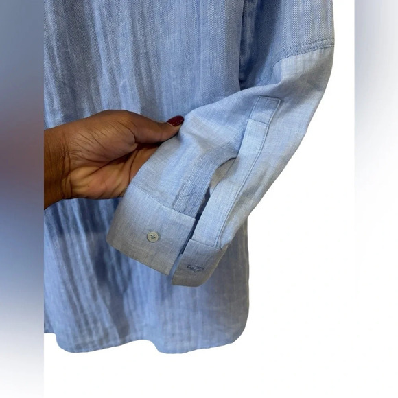 A.L.C Band Collar Button Long Sleeve Blouse Women Size XS - Picture 7 of 9